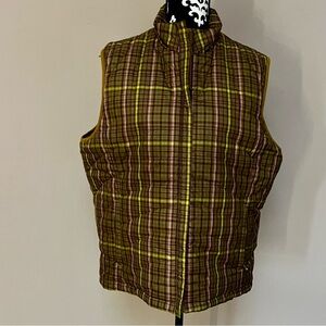 LANDS’ END Women’s Plaid Puffer Vest